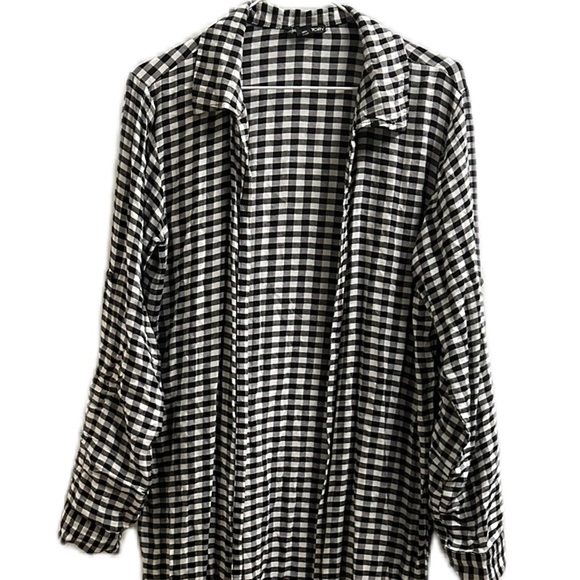 Thread Story, 100% Rayon, Collar, Long Line, Long Sleeve Black/White Cardigan L - Picture 4 of 11